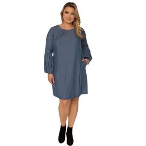 Standards and Practices | Tencel Shift Dress 3/4 Length Ballon Sleeves Size 1X